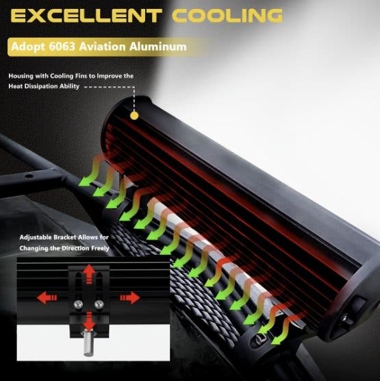 Extraljus LED-ramp 51 cm 180W