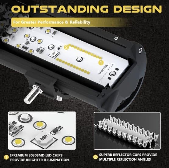 Extraljus LED-ramp 51 cm 180W