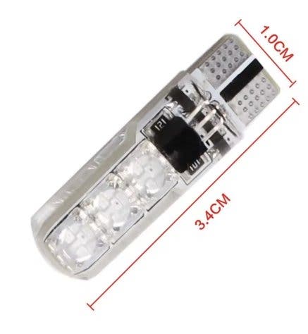 4-pack RGB LED-lampor för bil T10/W5W med fjärrkontroll, 12V