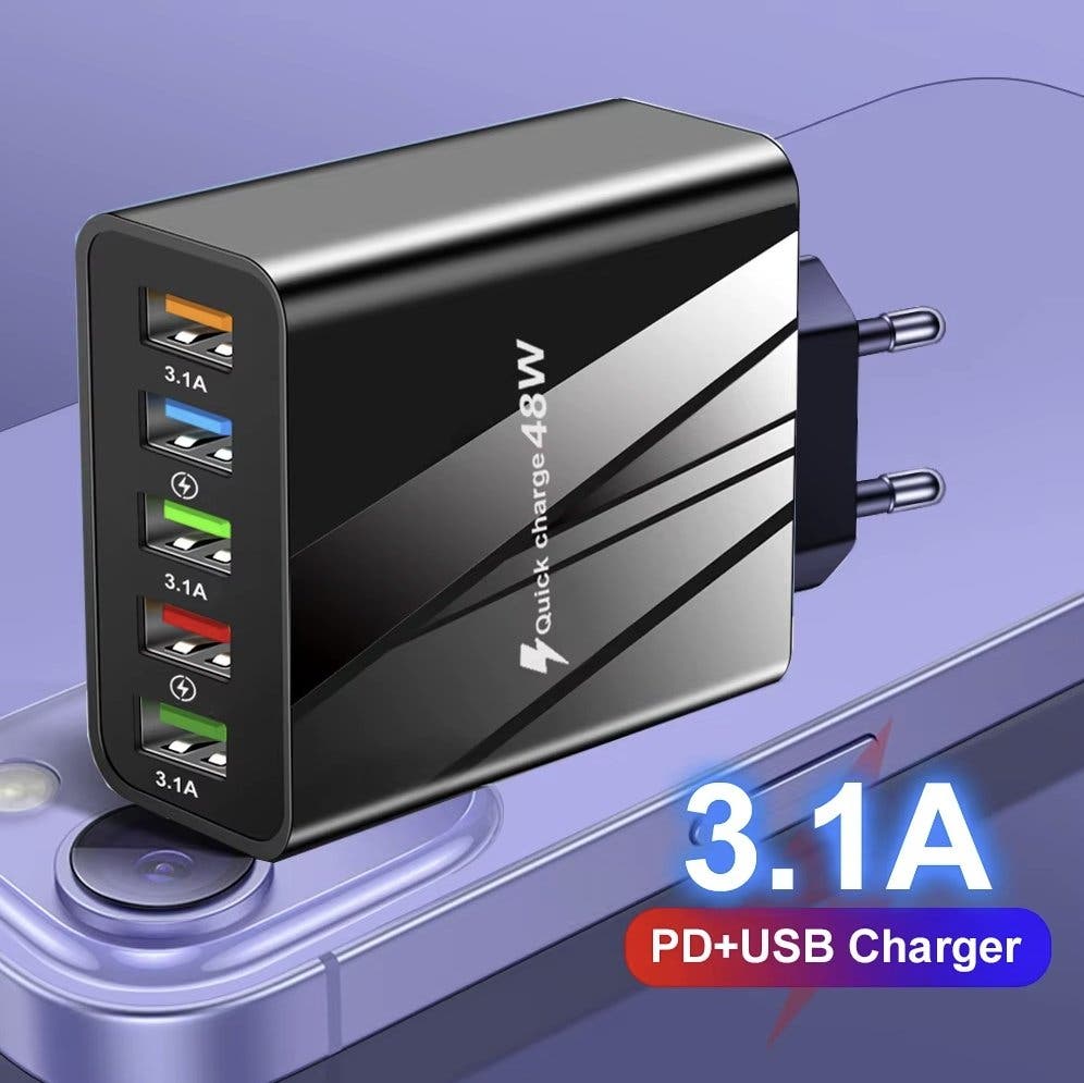 USB-laddare 48W 5 portar