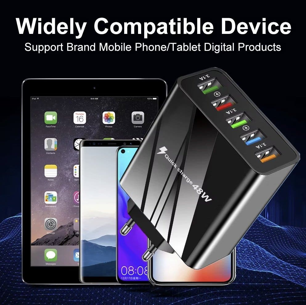 USB-laddare 48W 5 portar