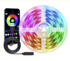 RGB LED-list 5 m med USB, fjärrkontroll och app