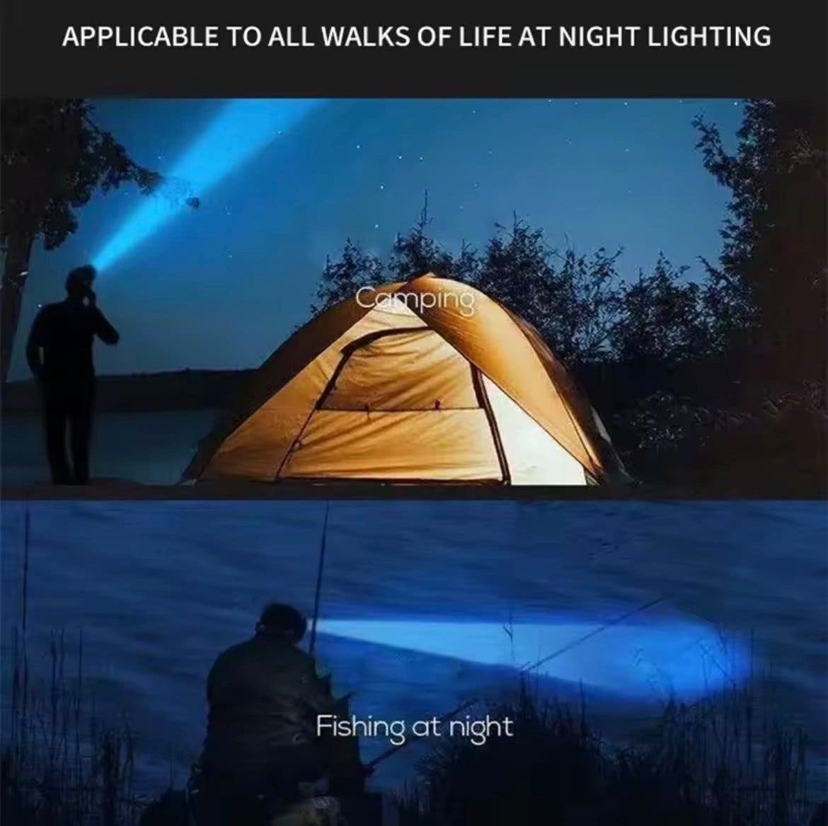 LED-pannlampa med 4 ljuslägen