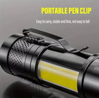 Mini LED-ficklampa COB + XPE