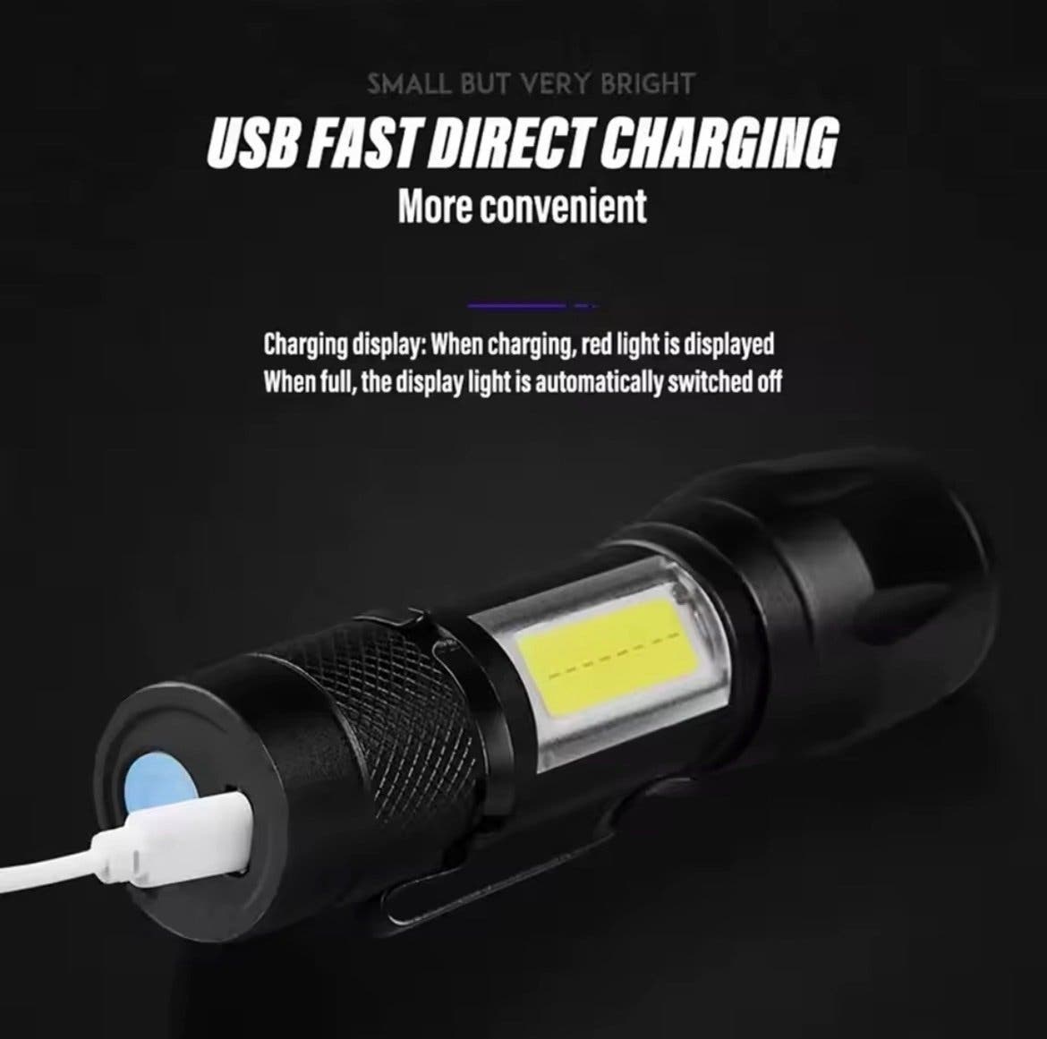 Mini LED-ficklampa COB + XPE