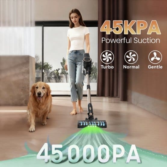 Trådlös skaftdammsugare 45 000 Pa 50 min