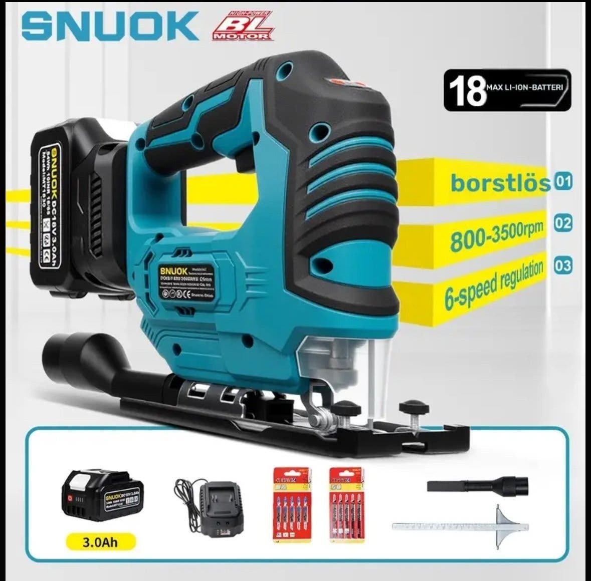 Sticksåg 18V borstlös med batteri