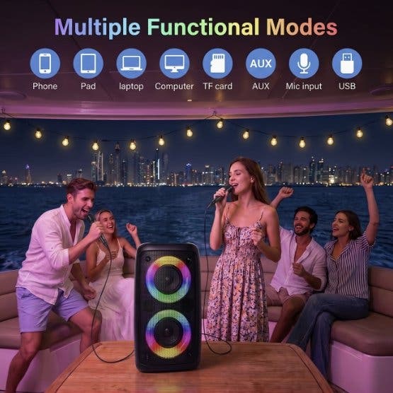 Trådlös Bluetooth-högtalare 10W med RGB-ljus