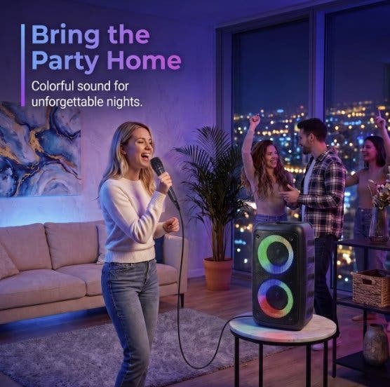 Trådlös Bluetooth-högtalare 10W med RGB-ljus