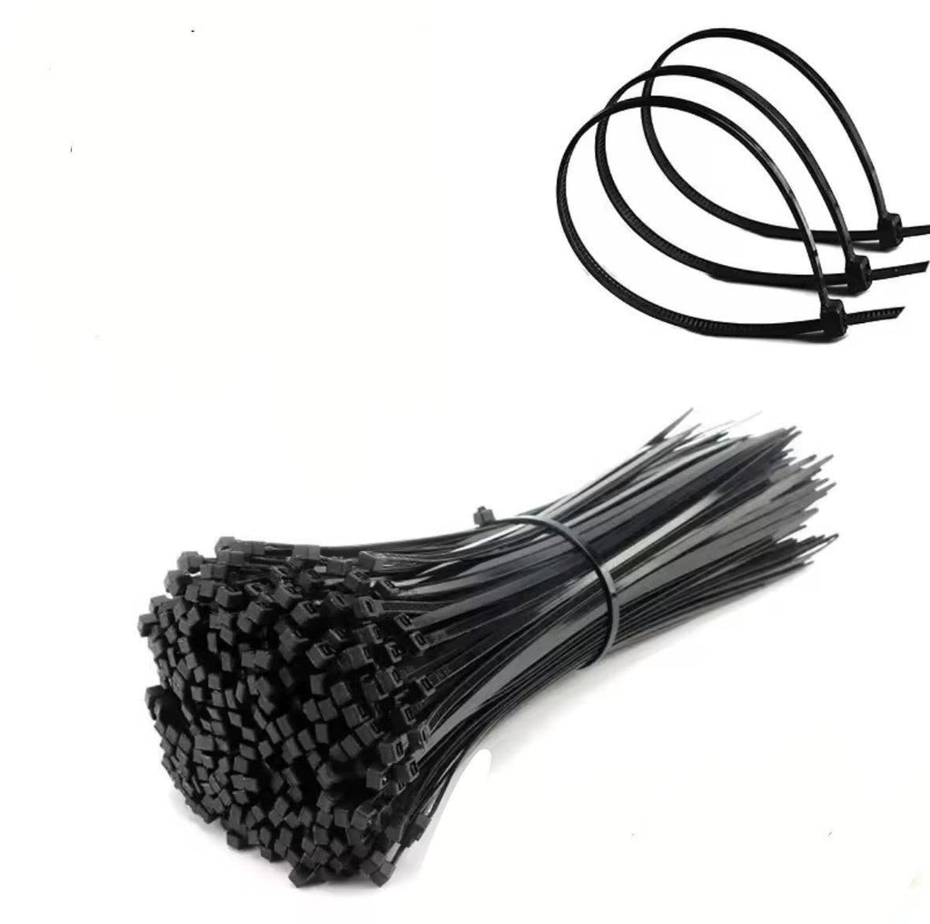 100 st svarta nylon buntband 4 × 200 mm