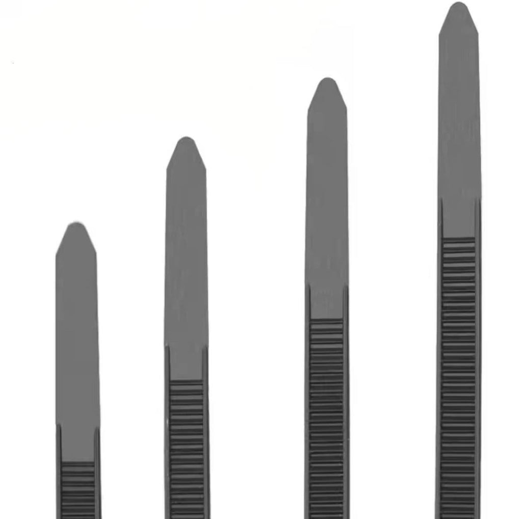 100 st svarta nylon buntband 4 × 200 mm