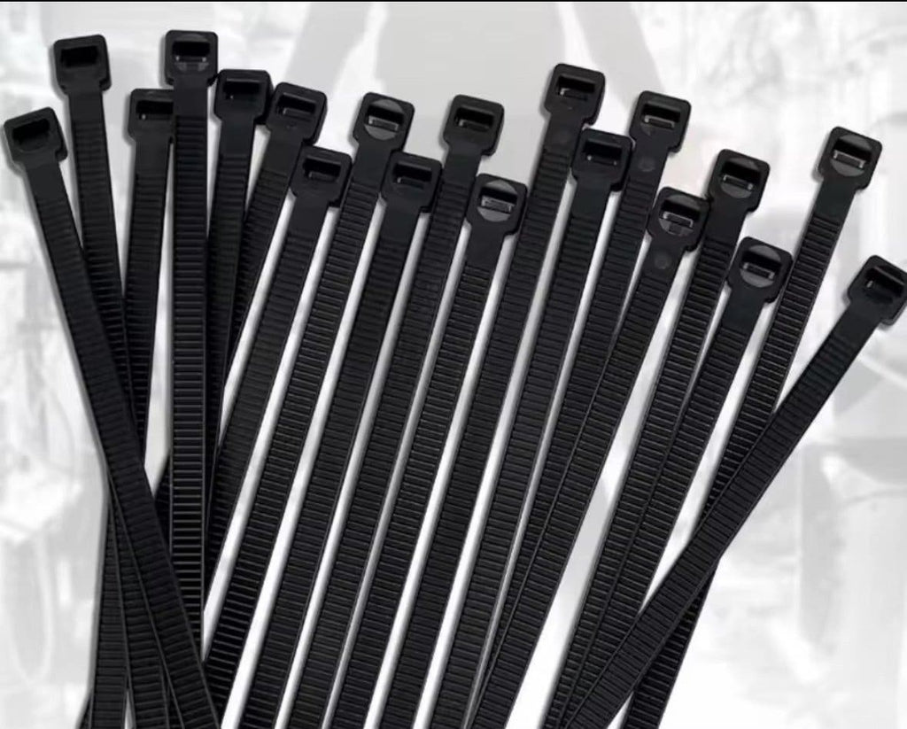 100 st svarta nylon buntband 4 × 200 mm