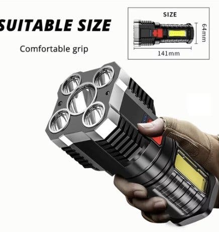 Kraftfull LED-ficklampa 1000 lm