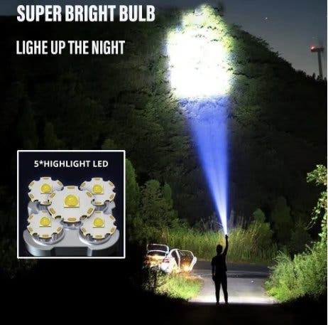 Kraftfull LED-ficklampa 1000 lm