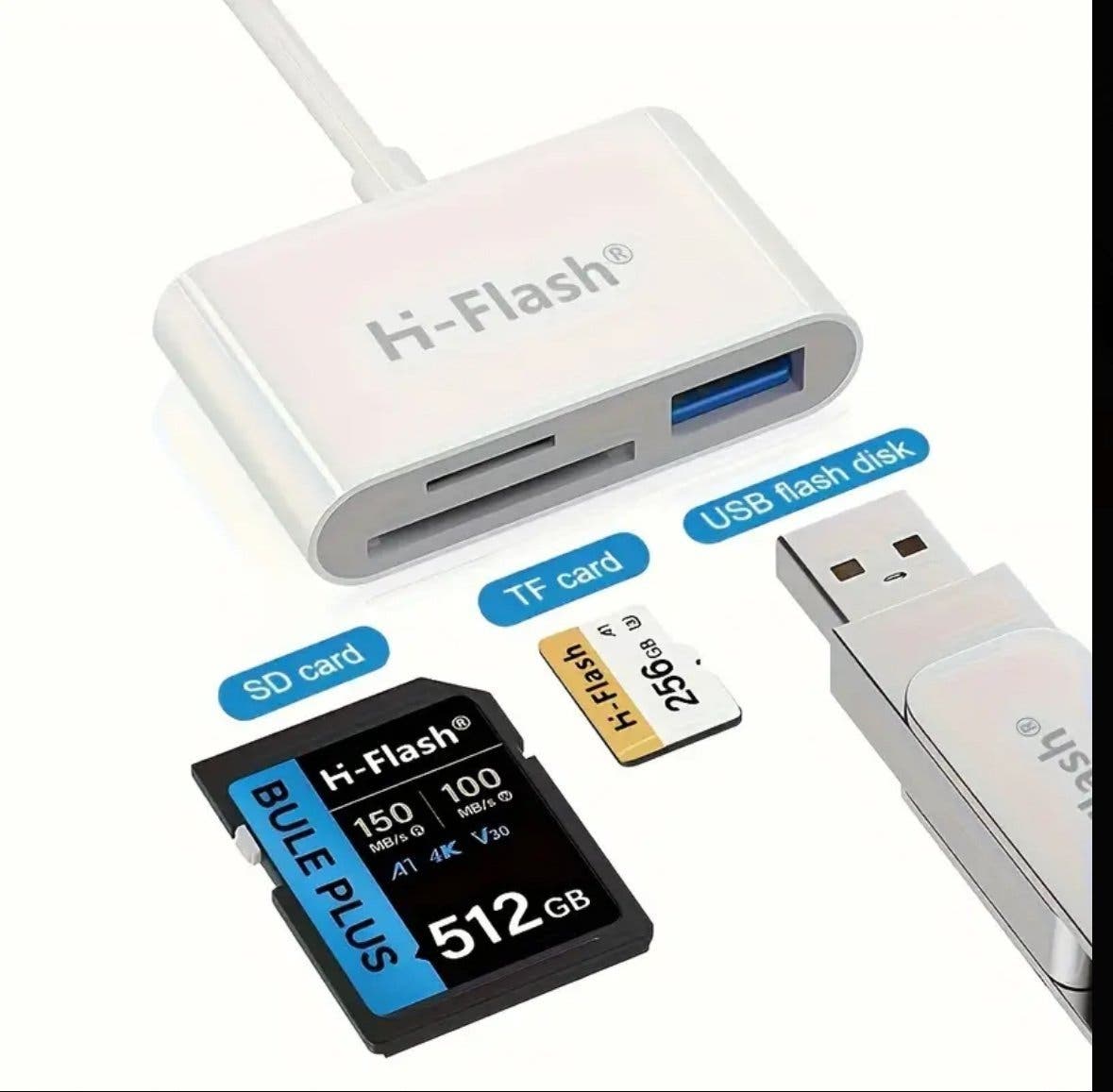 Hi-Flash 3-i-1 USB-C kortläsare