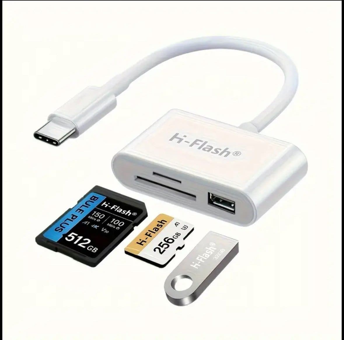 Hi-Flash 3-i-1 USB-C kortläsare
