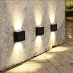 Solcellsdriven vägglampa med 6 LED, 2-pack