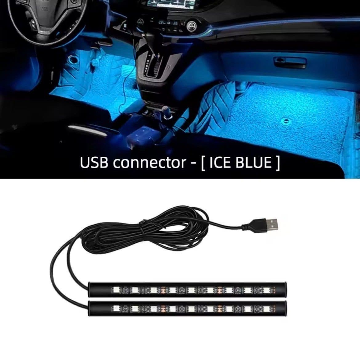 Isblå LED-fotbelysning för bil