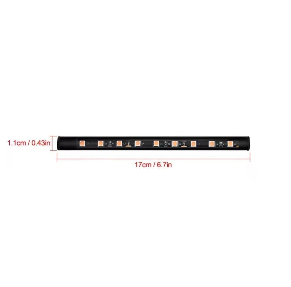 Isblå LED-fotbelysning för bil med cigguttag – 12V, 2 × 17 cm, IP65