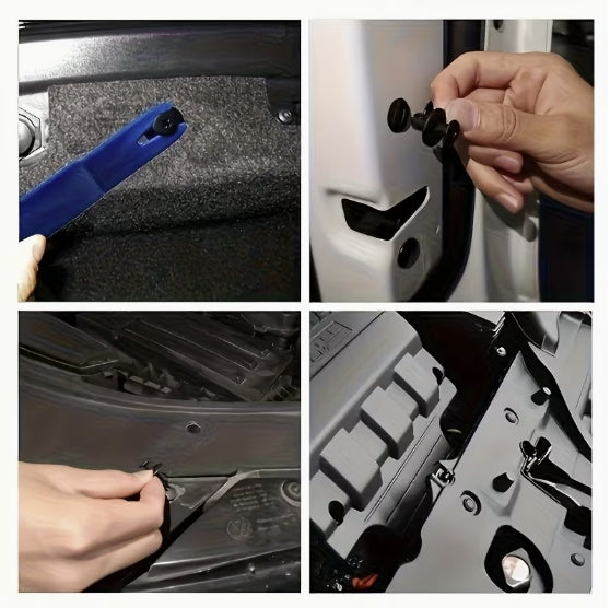 Plastclips till bil 100 st – svarta skruvclips med 15 mm huvud