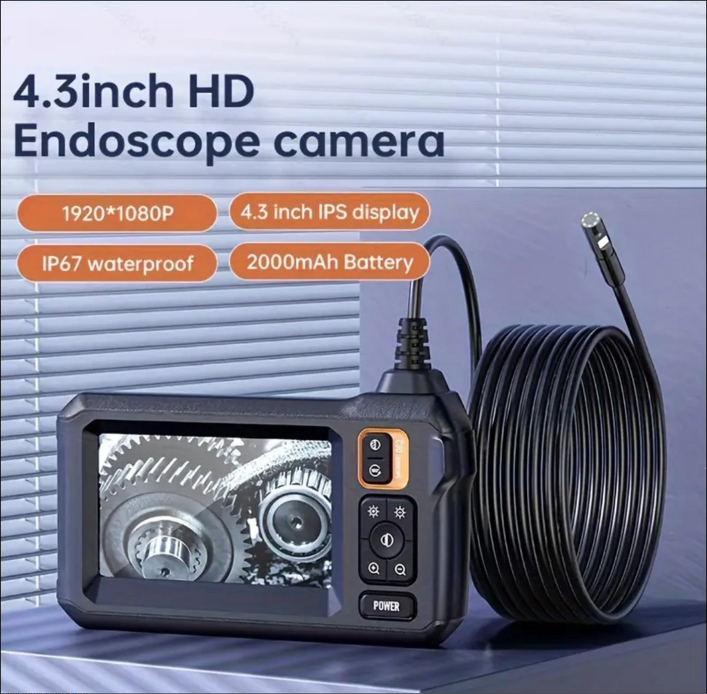 Industrikamera / Endoskopkamera 1080P IP67 – 4.3” Skärm & 5m Kabel