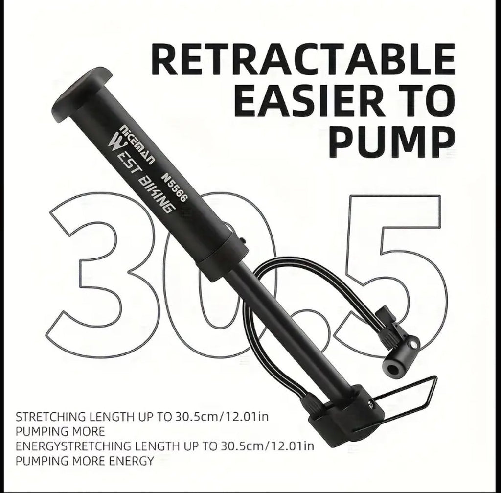 Mini cykelpump 80 PSI – portabel handpump för cykel och boll