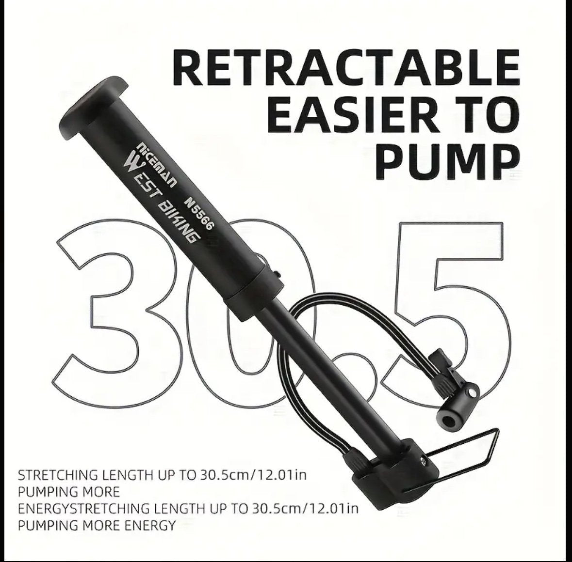 Mini cykelpump 80 PSI – portabel handpump för cykel och boll