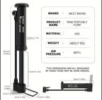 Mini cykelpump 80 PSI – portabel handpump för cykel och boll
