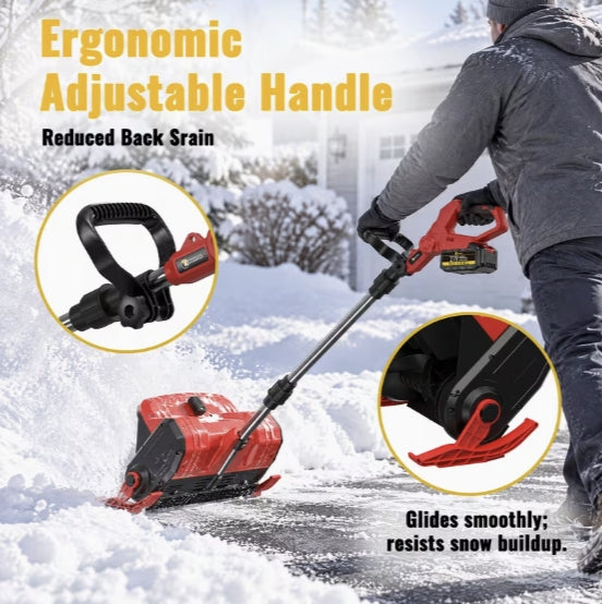 Sladdlös snöslunga 21V – 40 cm arbetsbredd, 2 batterier och laddare