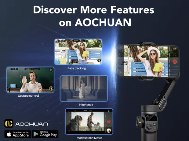 AOCHUAN Smart X2 mobilgimbal – 3-axlig stabilisering och OLED-display