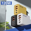 120W USB-C PD snabbladdare med 4 portar
