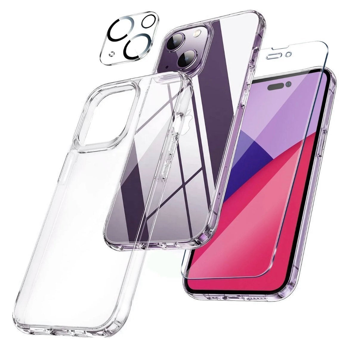 iPhone-skal med skärmskydd och kameraskydd