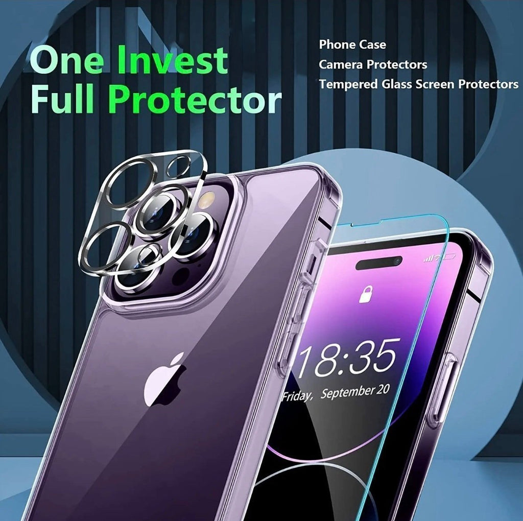 iPhone-skal, kameraskydd och skärmskydd i härdat glas